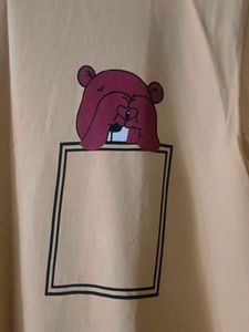 Cute Yellow Cartoon Pocket T-Shirt