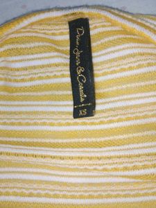 Yellow Striped Knit Cardigan