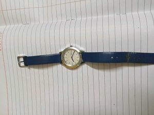 Sonata Blue Leather Strap Watch