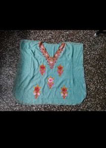 Embroidered Teal Kaftan