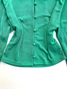 Green Long Sleeve Crop Top