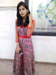 Glittery Red Gown With Black Detailing