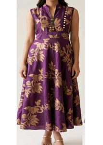Elegant Purple Floral Maxi Gown