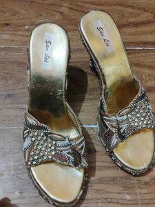 San Lee Beaded Heeled Slides