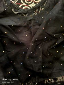 Elegant Black Blouse with Embellishments