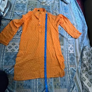 Men's Orange Kurta Set