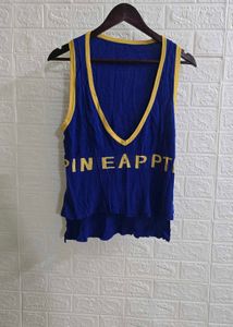 Blue V-Neck Tank Top