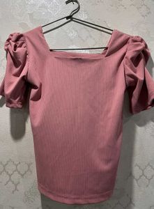 Chic Puff Sleeve Square Neck Top