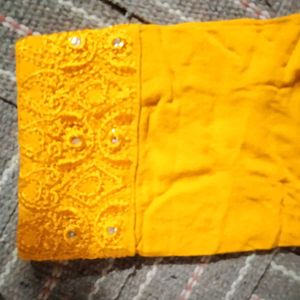 Yellow Embroidered Kurta