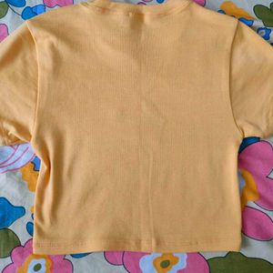 Yellow Mexico Flag Crop T-Shirt