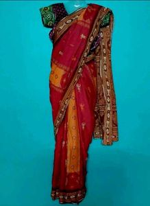 ikkat print cotton saree