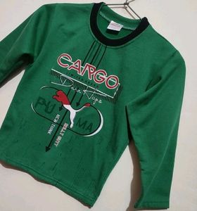 Green Winter T-shirt For Baby Boy 3- 4 Year