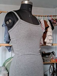 Grey Spaghetti Strap Maxi Dress