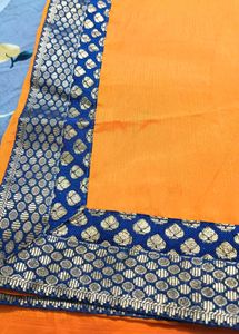 Women Yellowish Saree With Designer Blouse