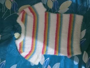 Fuzzy Striped Cropped Top