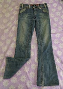 Vintage Wash Flare Denim Jeans