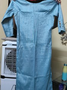 Sky Blue Striped Kurti