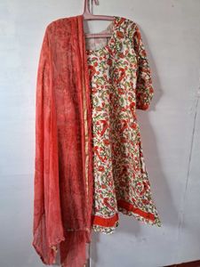 Vintage Bird Print Kurta Set