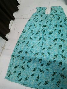 Comfortable Blue Floral Nightgown