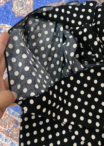 Stylish Black Polka Dot Maxi Skirt