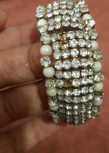 Sparkling Rhinestone &amp; Pearl Stretch Bracelet
