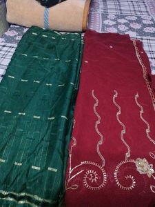 2 Elegant Teal Saree