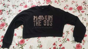 Black Cropped Sweatshirt