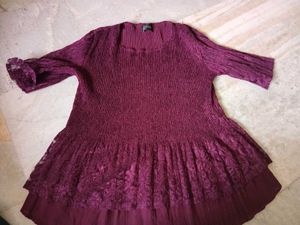 Purple Floral 2 Print tops
