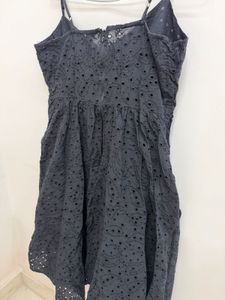 Chic Black Broderie Anglaise Mini Dress