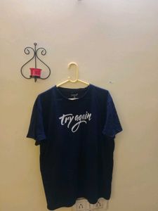 Navy Blue 'Try Again' T-Shirt
