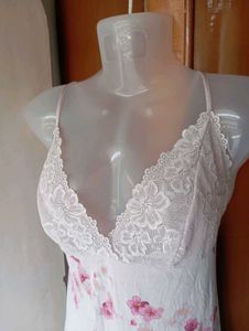 Floral Lace Trim Nightgown