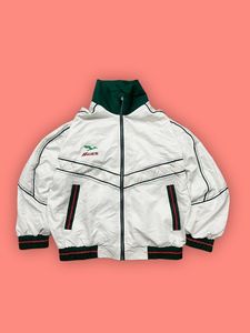 Retro White & Green Track Jacket