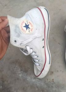 White High-Top Canvas Sneakers