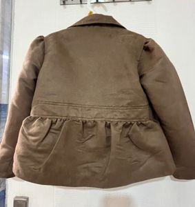 YK Suede Jacket 4-5yrs In Olive /khakhi Color