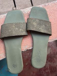 Chic Olive Green Slide Sandals