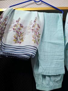 Light Blue anarkali Set with Dupatta and pant