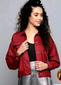 Stylish Maroon Cropped Jacket
