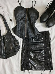 Gothic Faux Leather Corset