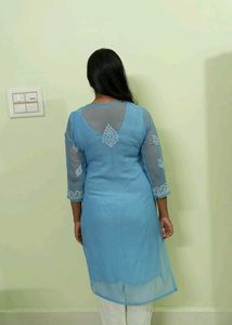 Sky Blue Chikankari Kurta