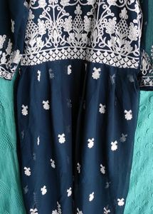 Embroidered long chikankari anarkali