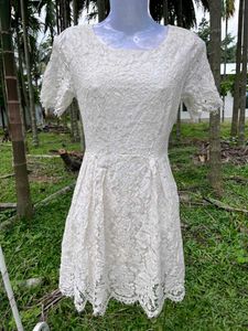 Elegant White Lace Dress