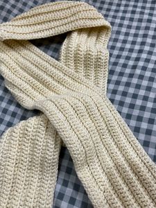 Handmade Knitted Cream Scarf