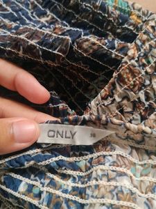 Chic Smocked Patchwork Print Square Neck Top