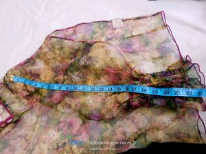 Sheer Floral Organza Puff Sleeve Blouse