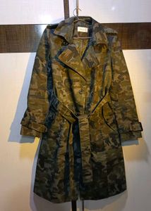Army Print Trench Coat