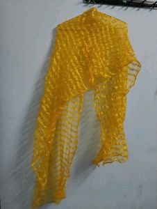 Vibrant Yellow Net Dupatta stall scarf