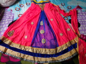 Rani Pink Lehenga For Girls