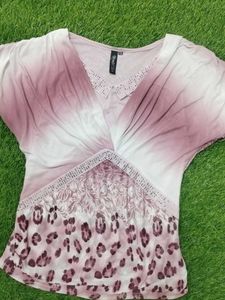Stylish Purple Animal Print Top
