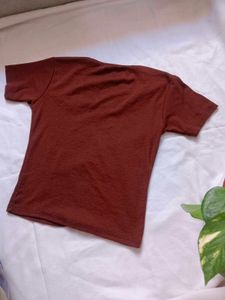 brown V-Neck top