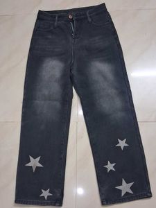 charcoal wash star jeans
